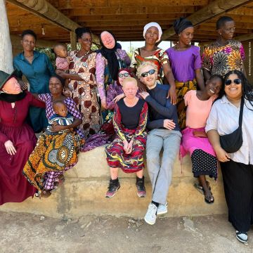 Our Executive Director Antoine Gliksohn meeting with the albinism community in Tanzania and Malawi.