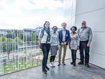 Skin cancer researchers with Antoine Gliksohn, GAA's Executive Director at IARC, Lyon, France.