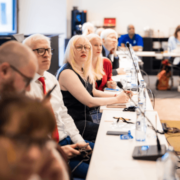 Albinism Leaders in a photo from the GlobalSkin side meeting, spring 2025.
photo by Domink Kučera